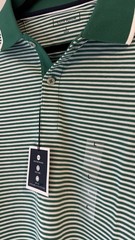 Club Room Strch Polo Green Stripes Size L Msrp $49.50
