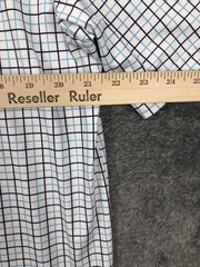 Gunner & Hook Polo Shirt Mens Large White Blue Check Golf Performance Stretch