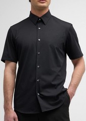 Theory Irving Short Sleeve Button Up Black Mens Small NWT