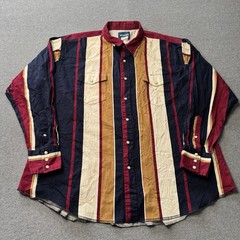 Wrangler Pearl Snap Western Shirt Mens 2XL Colorful Aztec Tribal Rodeo Cowboy