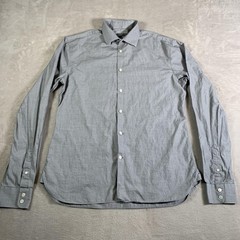 John Varvatos Shirt Mens 15.5 36/37 Gray Slim Fit Long Sleeve Button Up Dress