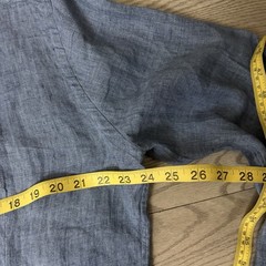Men’s VTG Saks Fifth Avenue 100% Linen Blue Shirt Large Made in Albania