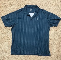 Rhoback Polo Shirt Mens XXXL Four Leaf Clover Shamrock Blue Green Irish Golf￼
