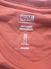 Men’s Amazon Essentials Marvel Comics Long-Sleeved T-Shirt Rust Orange Size XL