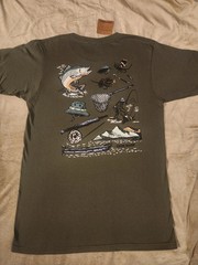 Eddie Bauer green fishing graphic tee Men’s small NEW
