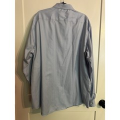 Egara men’s button down non-iron size 3XLT Light Blue Herringbone Office Summer