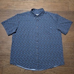 Huk Kona Print Fishing Shirt XL Short Sleeve Fish Boat Performance Button