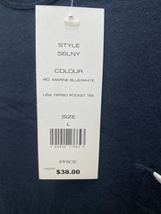 NEW French Connection Men’s Large Blue Pocket Tee T-Shirt NWT