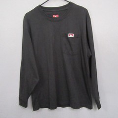 Ben Davis Mens Long Sleeve T Shirt M Black Pocket Workwear Pullover Tee