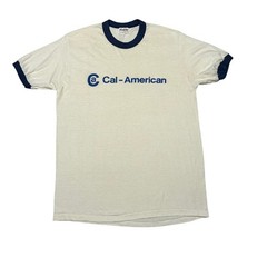 Vintage 80s Cal-American Ringer Shirt Men’s Large Stedman Single Stich