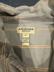 Arizona Jean Co Men’s XL Blue Striped Short Sleeve Button-Up Shirt