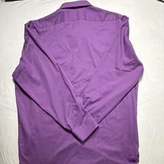 Van Heusen Flex Wrinkle Free Regular Fit Purple Solid Dress Shirt 17 32/33