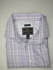 Reserve Collection 100% Egyptian Cotton Tailored Fit Spread Collar Sportshirt, M