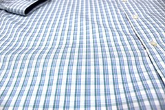 L.L. BEAN TRADITIONAL FIT 100% COTTON SHIRT WHITE, BLUE & GREEN 16 1/2 LARGE, L
