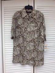 Men’s Tassa Ella Button Front SS Silk Linen Blend Shirt, Sz. S. NWT, NICE!