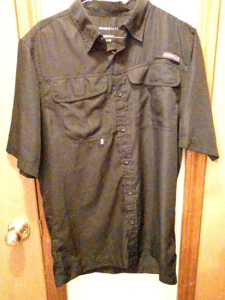 Swiss Alps Small Button Down 100% Polyester Feels Like Silk Shirt