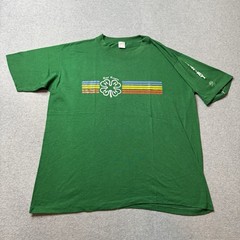 Vintage Sportswear T Shirt Mens XL Green Four Leaf Clovers Roadrunners USA 70s