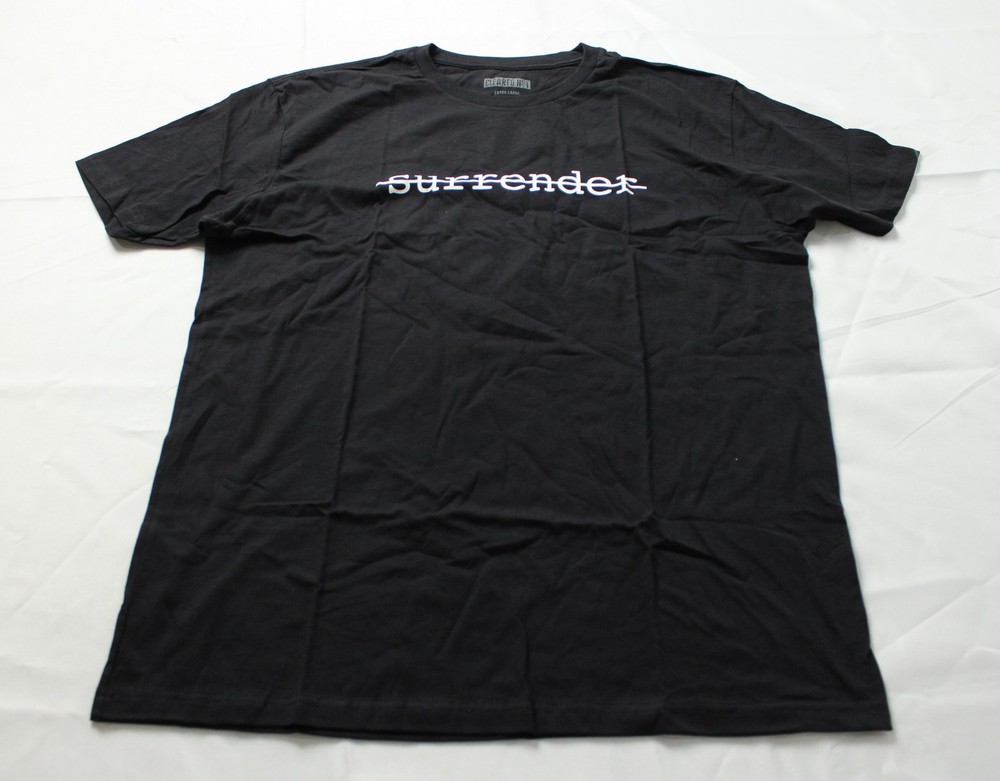 Cleared Hot Men’s Basic No Surrender Crew Neck T-Shirt JL3 Black Size XL