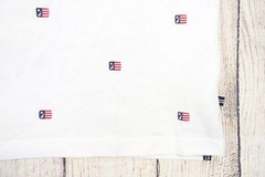 NAUTICA WHITE LARGE PERFORMANCE DECK CLASSIC FIT USA FLAG PRINT POLO SHIRT