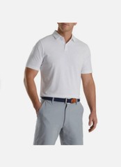 FootJoy Men White Drirelease Solid Jersey Collar Athletic Golf Polo S M L XL 2XL