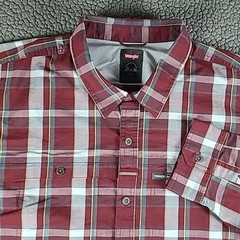Wrangler ATG Shirt Mens 3XLT Red plaid Outdoor Nylon Button Chest Pocket L/S