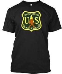 Bigfoot Sasquatch Yeti Usfs Funny Forest Service U S T-Shirt Made In USA To 5XL