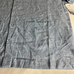 Cafe Luna Men’s Shirt Size XL Linen Blend Button Front Hawaiian Pockets Blue PA3