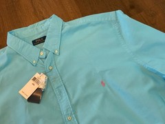 NWT Men’s 3XB Polo Ralph Lauren Oxford Long Sleeve Shirt Big 3XL Sea Green Blue