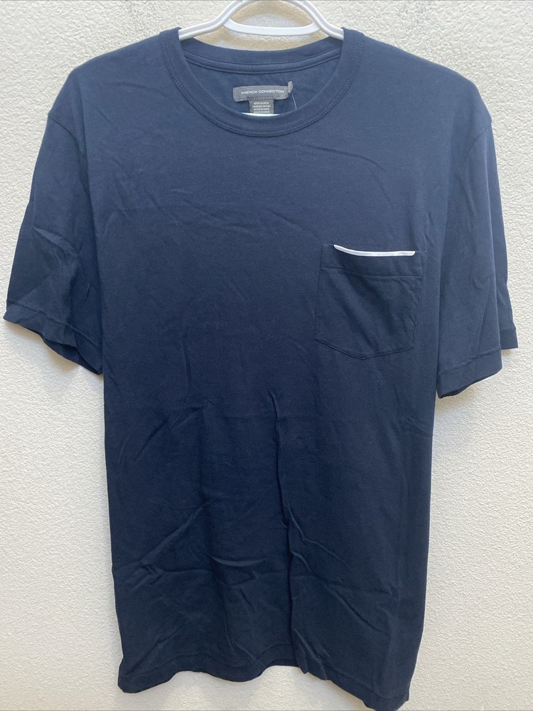 NEW French Connection Men’s Large Blue Pocket Tee T-Shirt NWT