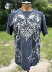 MMA Elite Skull Cross Grunge Cyber Y2K Style Size Large Fight Club