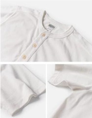 Bronson Men Worker’s T-Shirt Basic Short Sleeve Henley Shirts Cotton Casual Tops