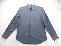Express Design Studio Button Up Shirt Men’s Large Slim Blue with White Stripe
