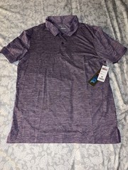 32 Degrees COOL Men’s Purple Solid Collared Short Sleeve Polo Shirt Size M