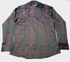 Barabas Men XL NWT Wine Burgundy Shiny Satin Jacquard Button Up Shirt NEW