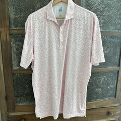 Johnnie-O Featherweight Performance Polo Pink Shell Print L UPF 50