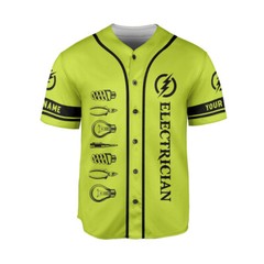 Personalized Electrical Worker Baseball Jersey Shirts, Electrician Shirts Gift F