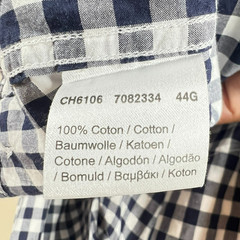 Lacoste Devanlay Navy White Gingham Button Down Shirt Men’s 42 Preppy