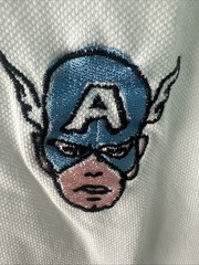 Amazon Essentials x Marvel Captain America Embroidered Piqué Polo Shirt Size L