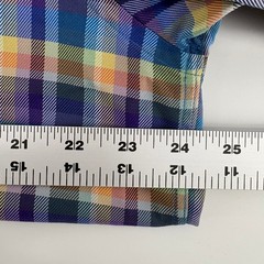 Robert Talbott Mens Large Plaid Button Down Shirt Multi Color Cotton Long Sleeve