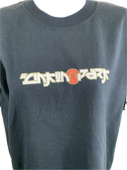 VTG Linkin Park Shirt Girls Size L Baby Tee Hybrid Theory Black Nu Metal Y2K