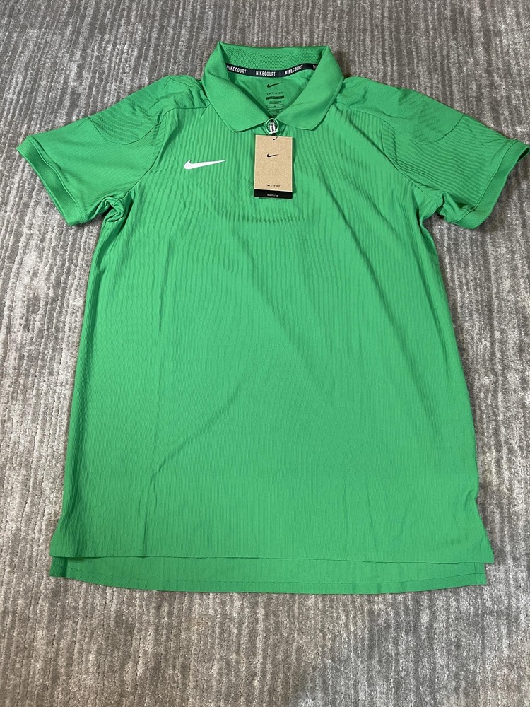 Nike Tennis Polo Shirt Mens MT Green Dri-FIT Slim Fit NikeCourt HQ0792-310 New
