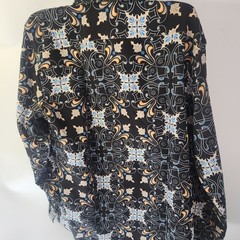 Source Unknown Black and Blue Patterned Dress Shirt
