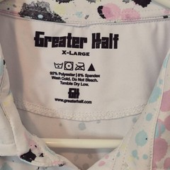 Greater Half Performance Stretch Polo Shirt Mens XL White Paint Splatter Golf