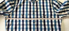 Express Men’s Blue & White Plaid Button Down Long Sleeve Extra Slit Fit Shirt L