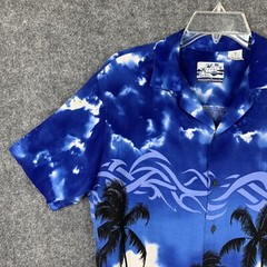 Pineapple Connection Button Up Hawaiian Shirt Men Small Rayon