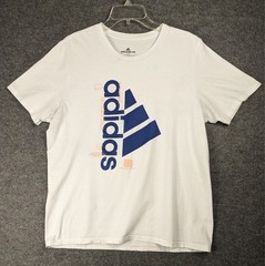 Adidas Amplifier Tee White with blue logo Men Large