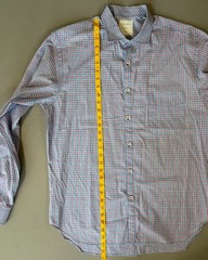 Billy Reid Button Down Made in Italy Plaid Shirt with Mother of Pearl buttons