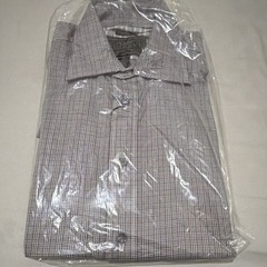 Jos. A. Bank Reserve Plaid Dress Shirt Gray/White/Black M 100% Egyptian Cotton