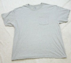 FOTL Platinum Gray Cotton Poly Crew Neck Man’s Solid Pocket Tee T-Shirt XL F34