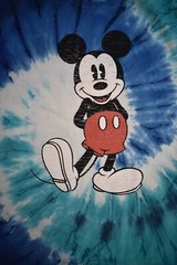 Disney Mickey Mouse Mens Mickey Mouse Blue Spiral Tie Dye Shirt New Small